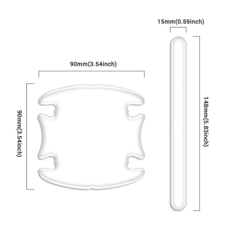 8 Pieces Car Door Handle Scratch Protector Transparent Stickers, Invisible