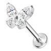 ESHIONER 1 x Nose Piercing Stud G23 Titanium Hypoallergenic, Titanium