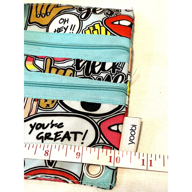 Yoobi Jumbo Stickers Themed Triple Zipper Case W Binder Grommets