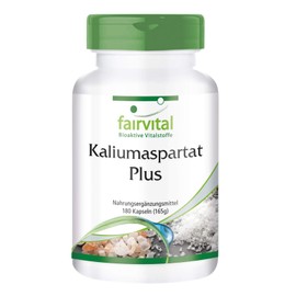 Fairvital Potassium Complex with Vitamin B3 Niacin & Vitamin B6-180 Capsules - High Dose - Vegan - Made of Potassium Asparate