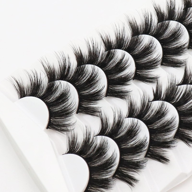 Losha Lashes Pack 7 Pairs Fluffy Faux Mink Eyelashes Soft