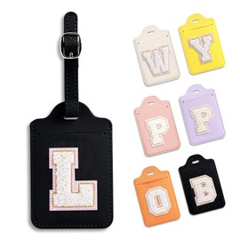 Anntry Luggage Tag, Suitcase Tag with Address Label, PU Leather Travel Suitcase Tags, Name Plate ID Label for Business Trip, Air Travel, Couples, Wedding, Travel Gift