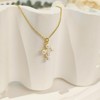 Luxval Cross Necklace for Women 18k Gold Plated Pearl Necklace