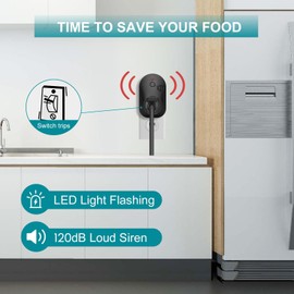 Briidea Power Failure Alarm with LED Indicator & 80dB Siren, Powered by Rechargeable Battery (Included), Perfect for Monitoring Refrigerators, Freezers, Sump Pumps, Aquariums