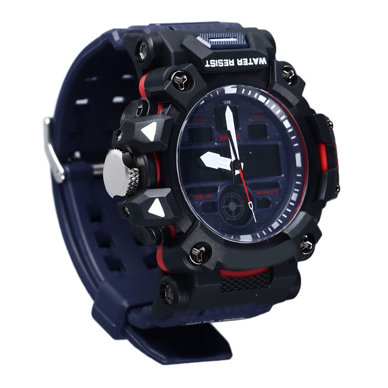 Men Digital Sports Watch Stopwatch Calendar Alarm Function Dual Time