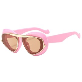 laureles Fashion Oversized Cat Eye Women Sunglasses Vintage Leopard Gradient Shades UV400 Men Sun Glasses (C4)