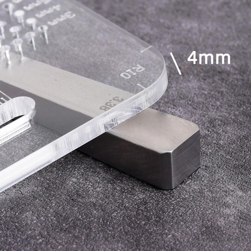 2 Pcs Acrylic Punching Aid Plate For Help Leather Hole