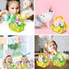 12Pcs Easter Basket With Handle,Cute Bunny Rabbit DIY Paper Easter