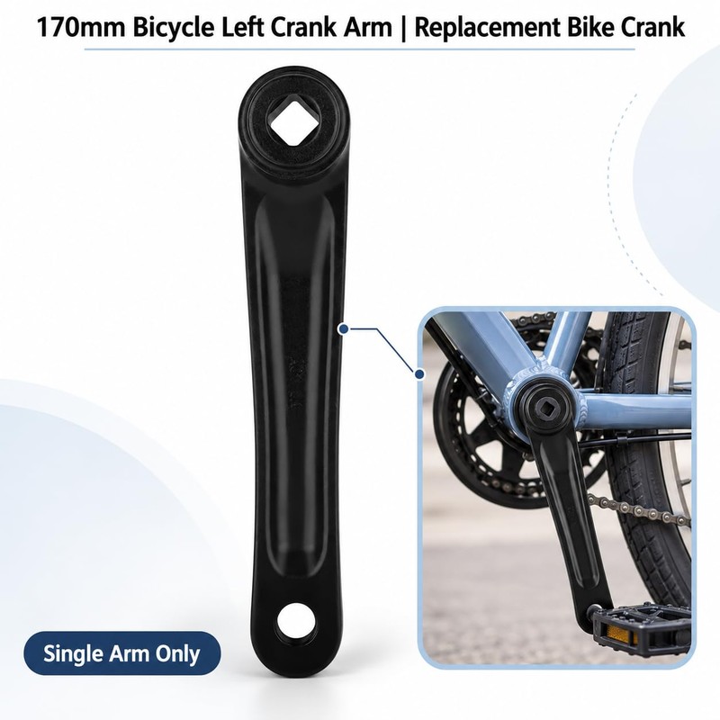 Hominas Bike Crank Arm, 170mm Aluminum Alloy Left Single Chain