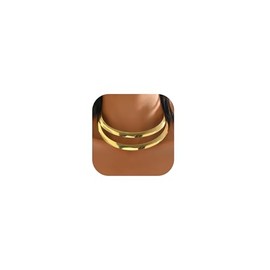KummerSaprk Chunky Gold Necklace Gold Choker Necklace for Women Gold Statement Necklace Open Cuff Necklace Exaggerated African Jewelry