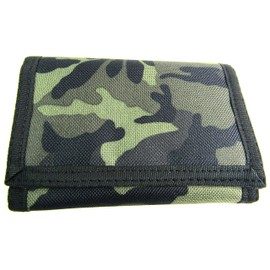 Mens Boys Camouflage New Canvas Wallet Coin Pouch Credit Card Holder Army (GREEN/BLK/BRN/BEIGE) , One Size
