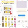 GREENTEA Handmade Press On Nail Medium,Decorative Press-On Nails, Gold Glitter