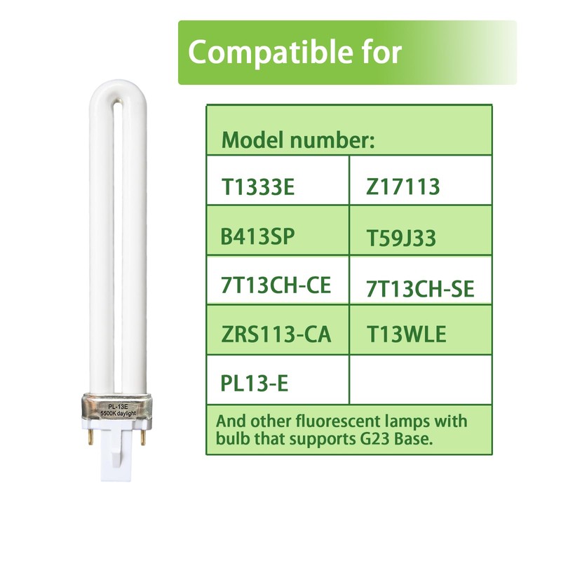Dameiol (2 Pack) 13W Type E Replacement Tube Light Bulb