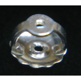 JewelryMaven PAIR 18k White Gold Heavy 0.041" Post Threaded Screw Earring Backs Nuts USA MADE