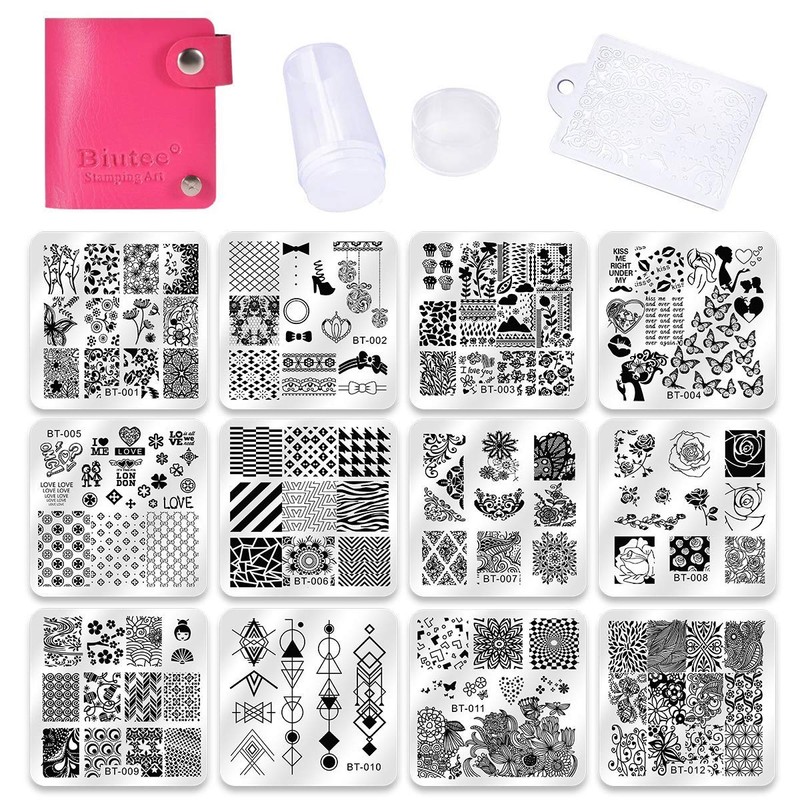 Biutee Nail Image Plate Set of 12 Nail Plates 1