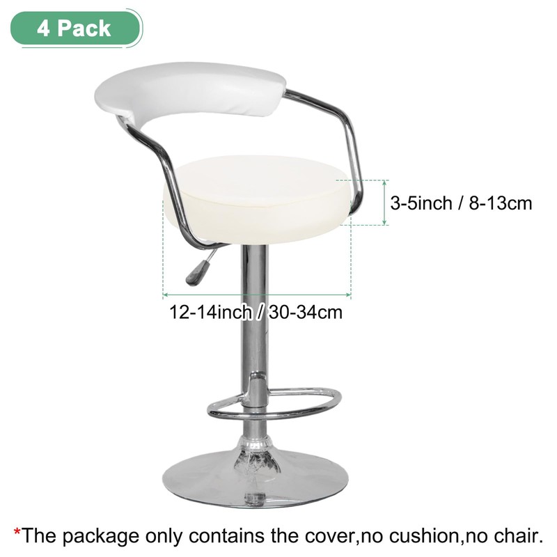 M METERXITY 4-Pack Bar Stool Covers Round, for 12-14 Inch