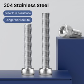 BNUOK 120pcs M4 x 6mm Hex Socket Head Cap Screws Bolts, 304 Stainless Steel 18-8, Allen Socket Drive,Bright Finish, Full Threads,with Hex Spanner