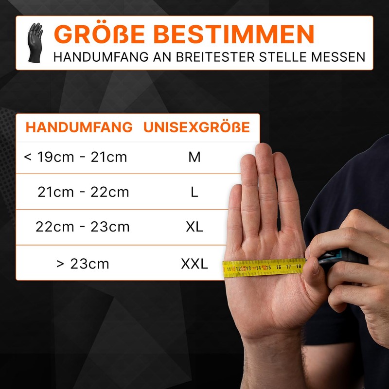 Progrip Disposable Gloves, Black, Extra Strong, Nitrile Gloves, XL, 2