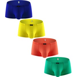 IKINGSKY - Calzoncillos tipo calzones para hombre, sexy, para debajo de las bragas, transpirables, para hombre, Paquete de 4, XX-Large