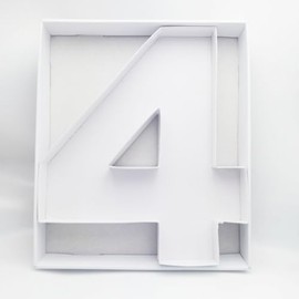 QRQR 15.7Inch Cardboard Charcuterie Board Number Paper Mache Cutout Box Food Sweet Container Tray With Clear Cover (number4)