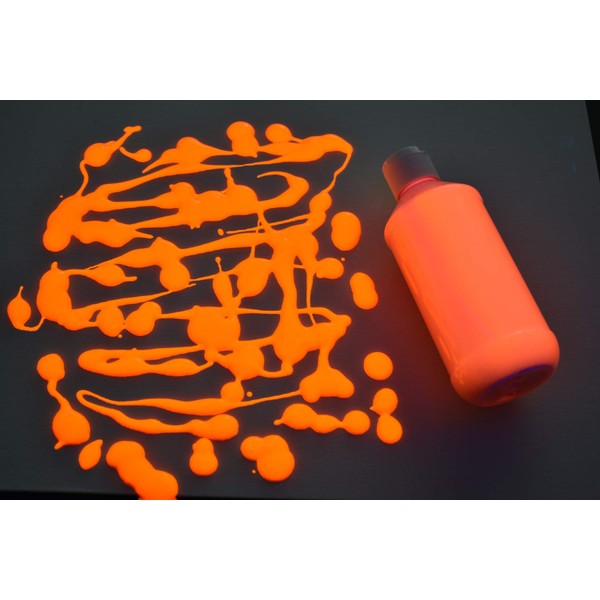 DirectGlow 16oz UV Blacklight Reactive Fluorescent Acrylic Paints (Orange)
