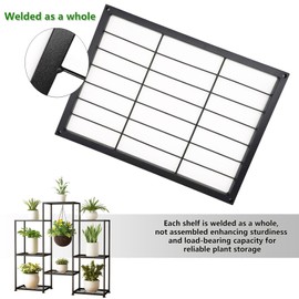 Metal Plant Stand Indoor Metal Plant Stands Outdoor Tiered Plant Shelf for Multiple Plants, 4 Tiers 8 Potted Plant Rack Holder Garden Shelves Flower Stand for Living Room Patio Corner (8 Tiers-B)