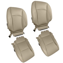 Thomletha Artificial Leather Car Driver and Passenger Side Bottom and Top Lean Back Seat Cover 4Pcs Replacement for ES350 2007-2012 Tan