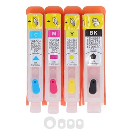 4 Pcs Ink Cartridge Black Blue Magenta Yellow Permanent Chip Replacement Refill Ink Cartridge for HP Officejet 902
