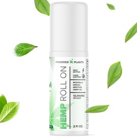 POWERED X PLANTS Hemp Oil Roll On - Menthol Rub with Boswellia & Arnica - 12,000mg Extra Strength Oil for Muscle Discomfort Pack of 1, 3 fl.oz.