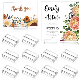 Yalikop Soportes de acrílico transparente para tarjetas de lugar, soportes para números de mesa, de exhibición de tarjetas para mesa, boda, fotos, oficina, menú, reuniones, 2 pulgadas (paquete de 10)
