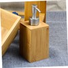 Alipis Bamboo Stainless Steel Pump Bottles 2 Pcs Refillable Soap