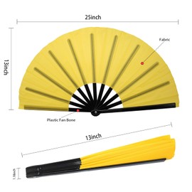 QIRMIZI 10PCS Large Folding Hand Rave Fan - Popping Fan Clacking Fans for Chinese Kung Fu, Tai Chi, Dance, Music Festivals,Carnivals, Weddings, EDM Events, Parties & Decorations,Mixed
