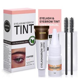 Tinte Para Cejas y Pestañas, Mascara Tinte Fijador para Cejas, Gel de Cejas Perfectas para Mujeres Maquillaje de Larga Duración Máscara de Cejas con Cepillo Cejas (Café)