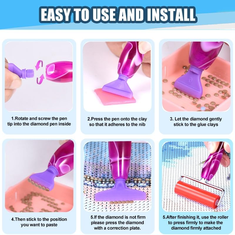 Heyseri Diamond Painting Pen Accessories Tools Set, 13 PCS Diamond