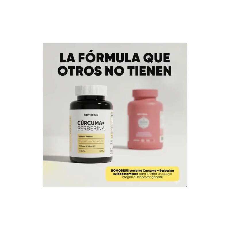 Cápsulas de Cúrcuma y Berberina Homodeus para Bienestar Articular y