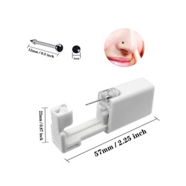 4 Pack Nose Piercing Kit, SLVIEKAE Disposable Safe Sterile Piercing Gun, Self Nose Piercing Unit For, Nose Stud Piercing Kit Tool (Black)