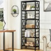 HOMISSUE Tall Bookshelf, Industrial Bookshelf with Metal Frame and Open