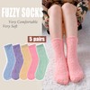 Ginmewrae Women Fuzzy Socks 5 Pairs Cozy Soft Fluffy Cute