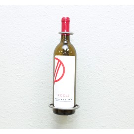 VintageView Wall Series Perch - 1 Bottle Wall Mounted Vertical Wine Bottle Rack - Stylish Modern Wine Storage with Label Forward Design (Brushed Nickel)