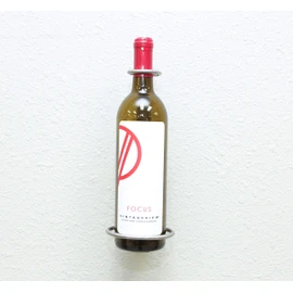 VintageView Wall Series Perch - 1 Bottle Wall Mounted Vertical Wine Bottle Rack - Stylish Modern Wine Storage with Label Forward Design (Brushed Nickel)