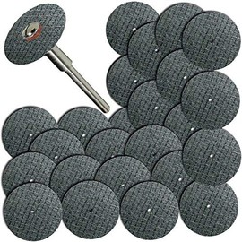 BE-TOOL Cutting Wheel Discs 32MM 25Pcs Rotary Tool Cutting Disc with 1Pcs 36MM Mandrel for Cutting Metal/Plastic/Fiber/Wood, etc