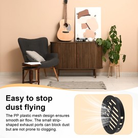 M METERXITY 10-Pack Round Soffit Vents, 60mm/2.4 Inch Plastic Air Vents Grille Circular Soffit Vents Cover for Bathroom Home/Office/Kitchen/Cabinet/Wardrobe [Black]