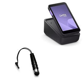 BoxWave Stylus Pen Compatible with Zettle Payment Terminal - mini Capacitive Stylus, Small Rubber Tip Capacitive Stylus Pen - Jet Black