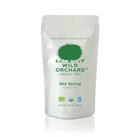 Wild Orchard Pure Loose Leaf Green Tea from Jeju Island - Mid Spring - Premium Tea - 100% Natural, Clean, USDA Organic