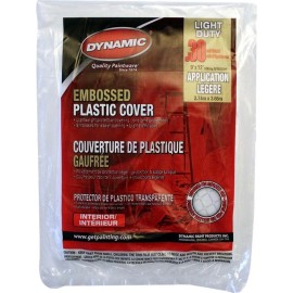 FixtureDisplays Dynamic 00380 9' x 12' .3mil Flat Packed Embossed Clear Plastic Drop Cloth