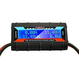 150A Watt Meter High Precision Power Analyzer Detector with Digital LCD Screen for Voltage (V) Power (W) urrent (A) Charge(Ah) and Energy (Wh) Measurement (150A)