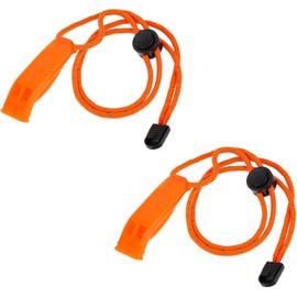 GZRYEJLEI 2pc orange Emergency Whistles with Lanyard, Safety Whistle Survival Shrill Loud, with Adjustable Reflective Lanyard for Boating, Swimming, Water Survival, Hiking, Camping