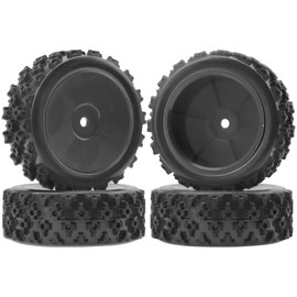 ShareGoo 72mm RC 1/10 On Road Rubber Tires & Wheel Rims 12mm Hex Compatible with Tamiya TT01 Kyosho Fazer Mk2 Traxxas 4Tec 2.0 HSP HPI 1/10 RC On Road Racing & Touring Car (Black)