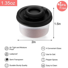 4 Pcs Salt and Pepper Shakers Set Mini Plastic Pepper Shaker with Lid Damp Proof Popcorn Containers Clear Spice Jars Salt Shaker for Travel Camping Picnic Lunch Dining Kitchen (Colorful, Small)