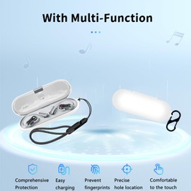 for Nothing Ear (Open) Open-Ear Case Cover, Wireless Earphone Silicone Protective case (with Carabiner + Lanyard) Drop-Proof, Scratch-Proof, Shock-Proof, Reserved Charging Port, dust-Proof (White)